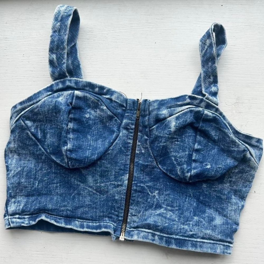 Charlotte Russe XS denim crop top‎ summer sexy